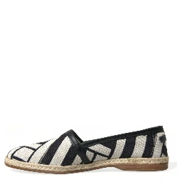 Beige Black Striped Canvas Espadrilles MONDELLO Shoes