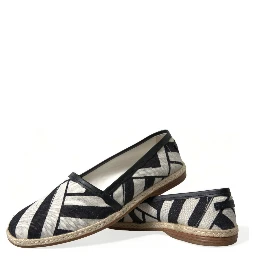Beige Black Striped Canvas Espadrilles MONDELLO Shoes