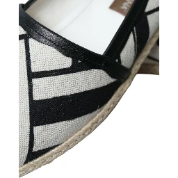 Beige Black Striped Canvas Espadrilles MONDELLO Shoes