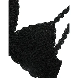 Black Cotton Bustier Cropped Crochet Tank Top