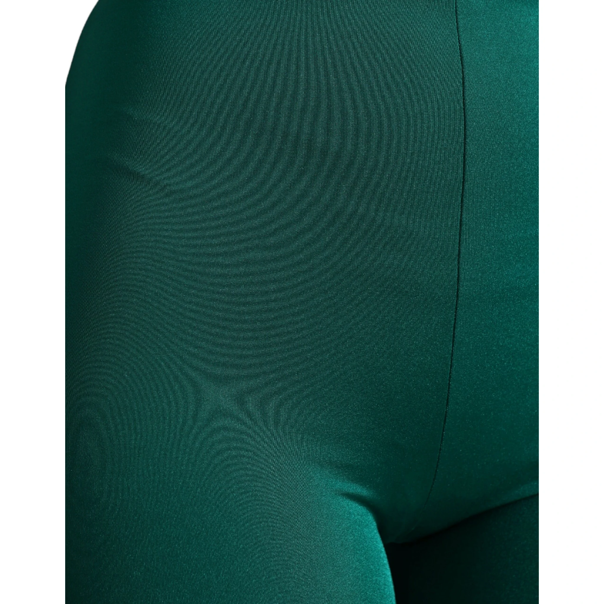 Green Nylon Stretch Slim Leggings Pants