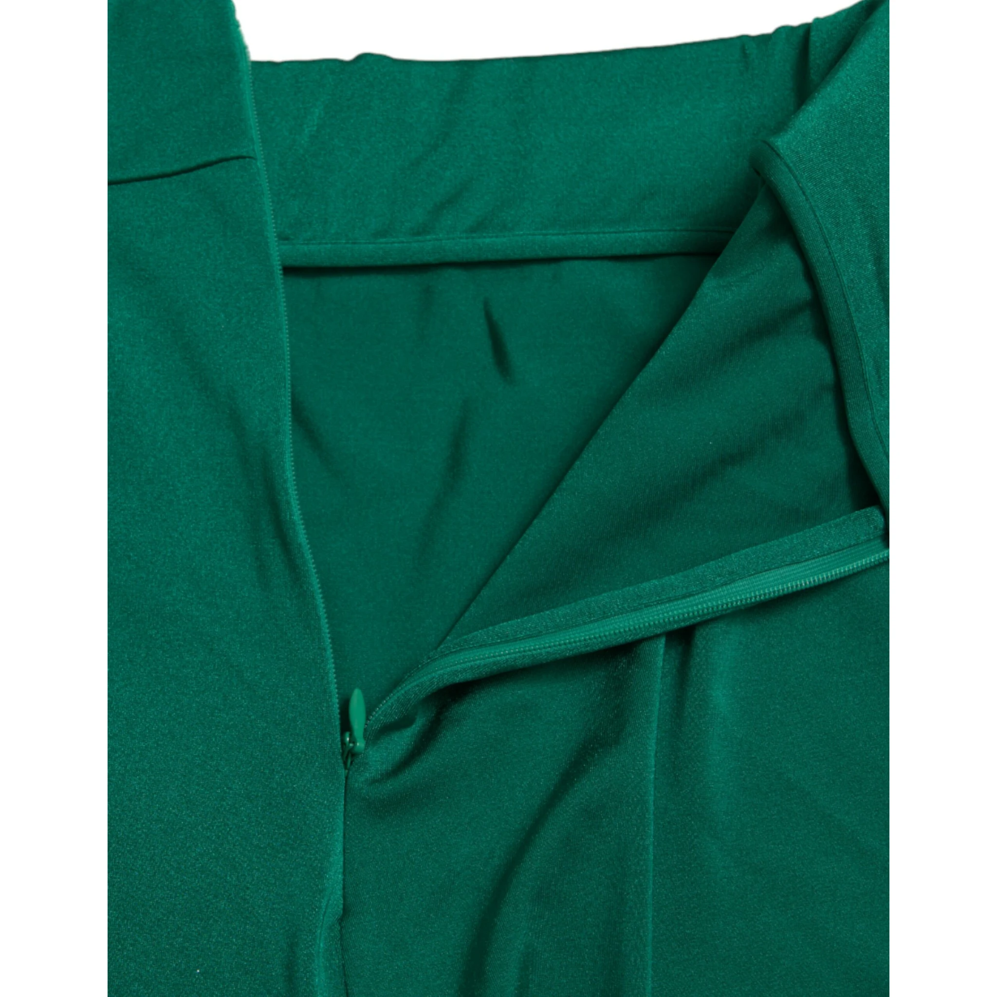 Green Nylon Stretch Slim Leggings Pants