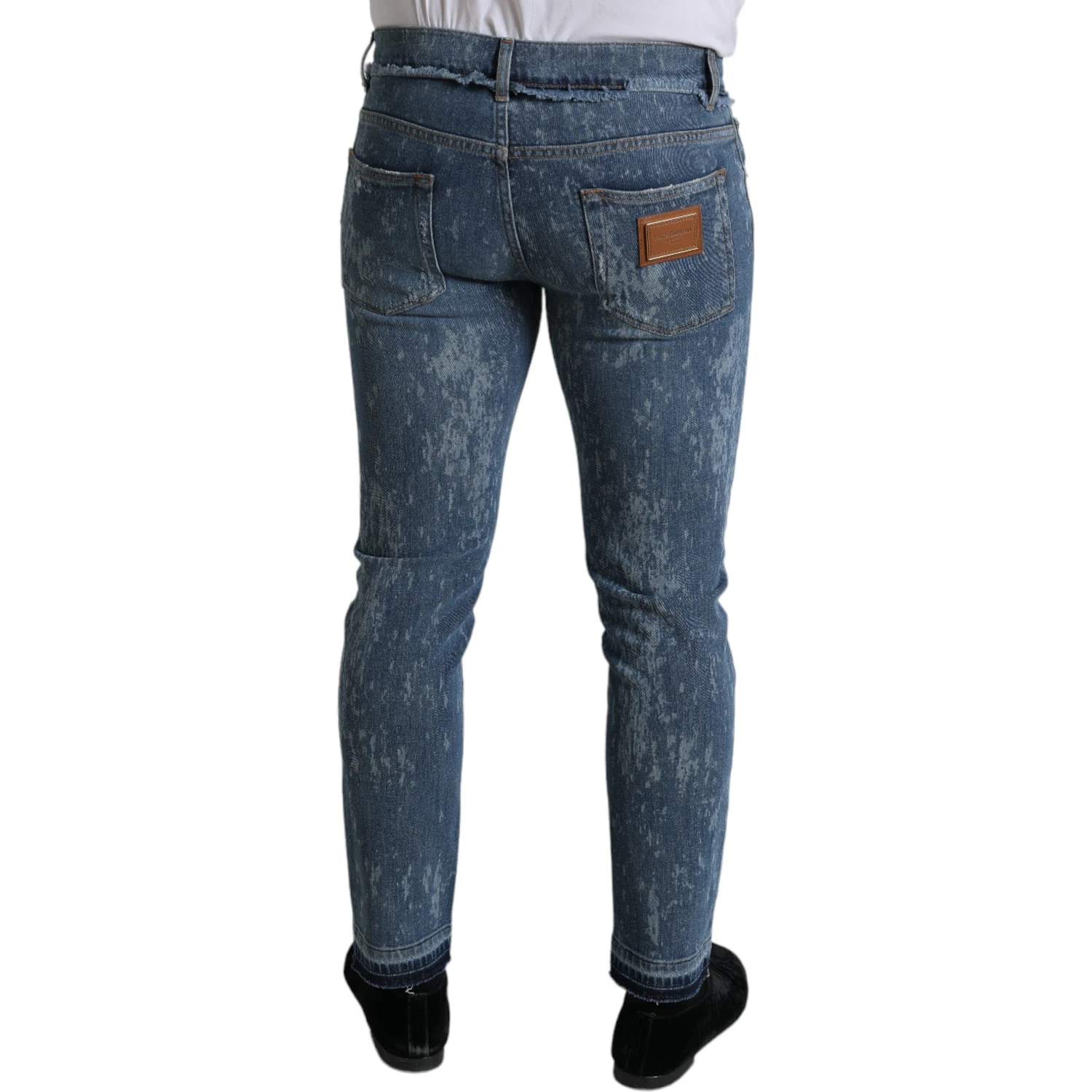 Blue Washed Skinny Cotton Stretch Denim Jeans