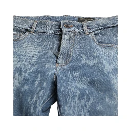 Blue Washed Skinny Cotton Stretch Denim Jeans