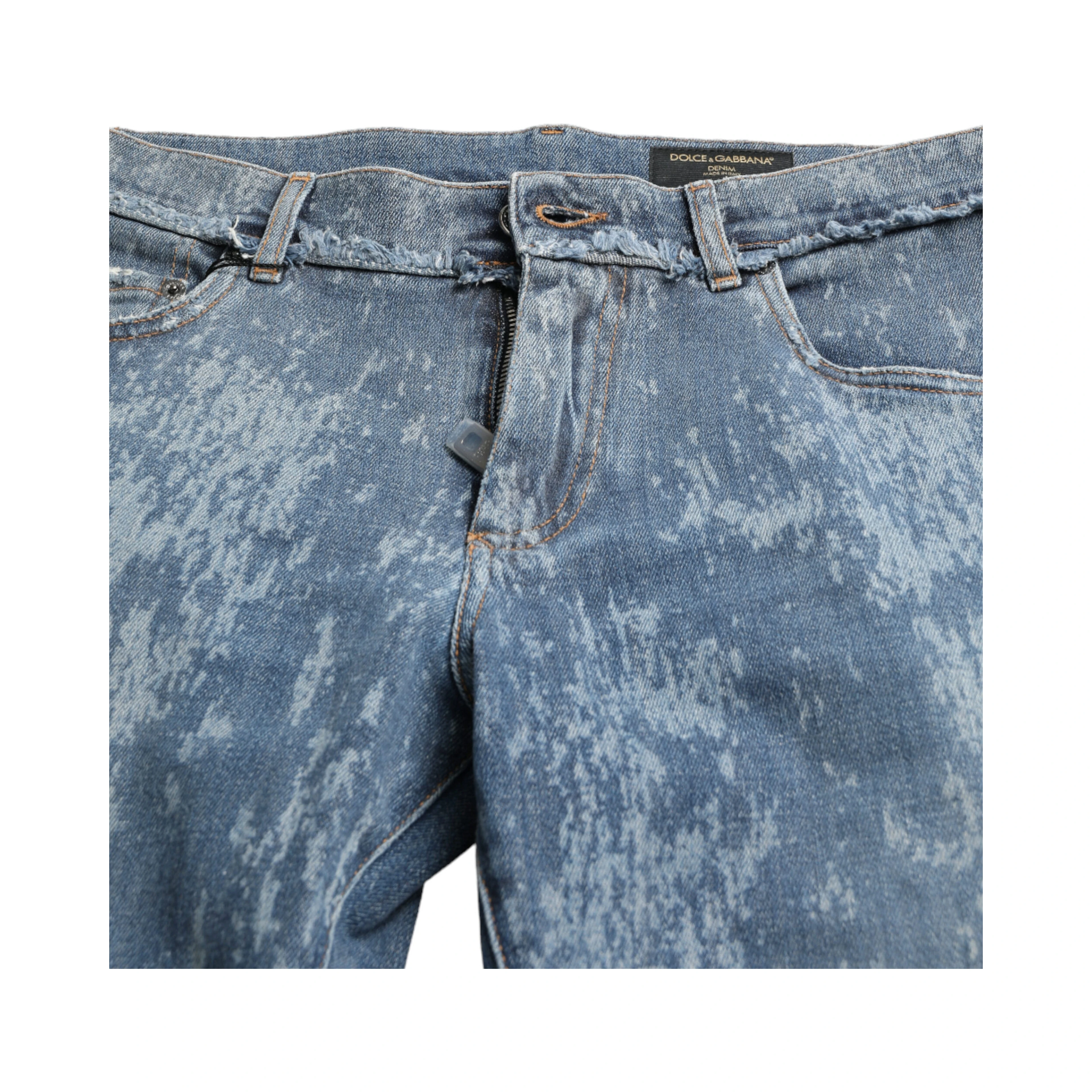Blue Washed Skinny Cotton Stretch Denim Jeans