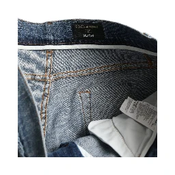 Blue Washed Skinny Cotton Stretch Denim Jeans