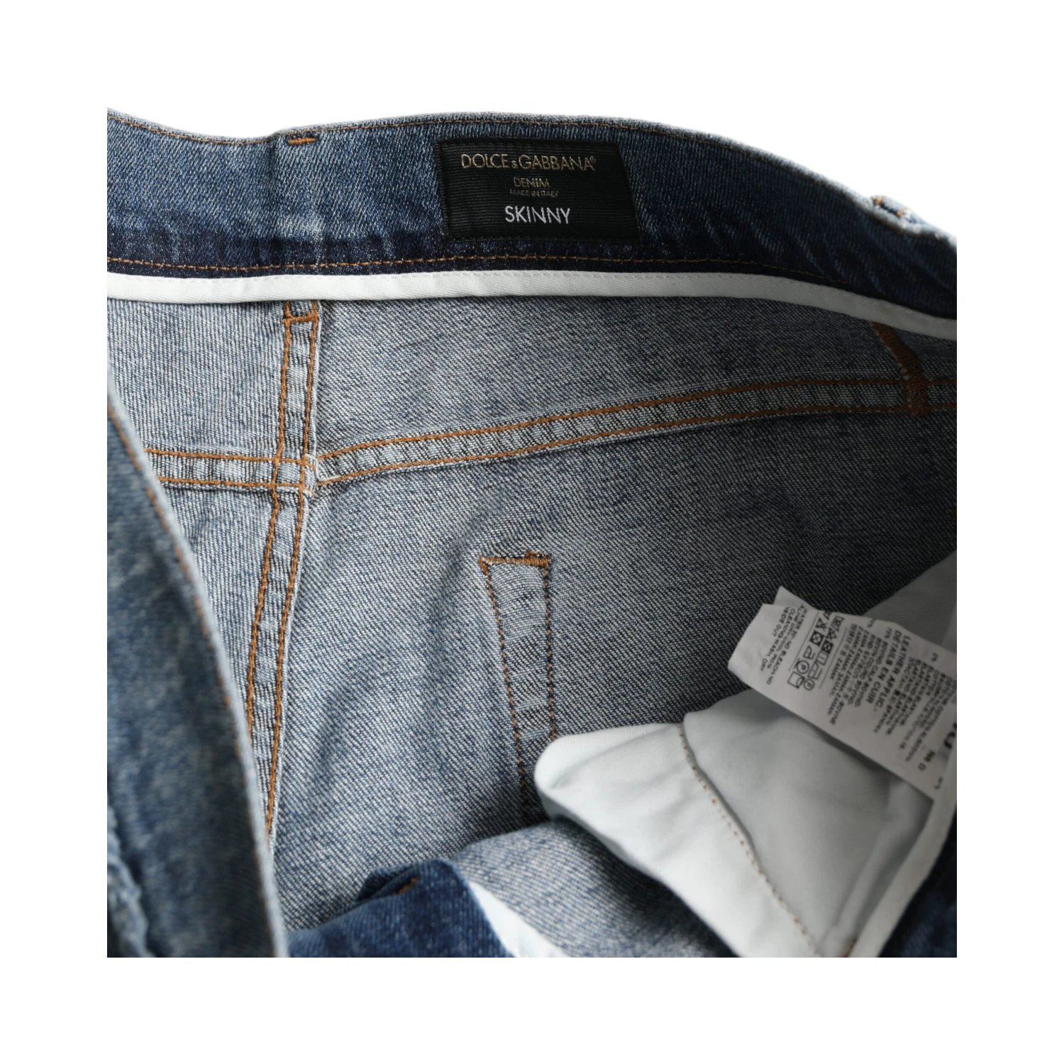 Blue Washed Skinny Cotton Stretch Denim Jeans