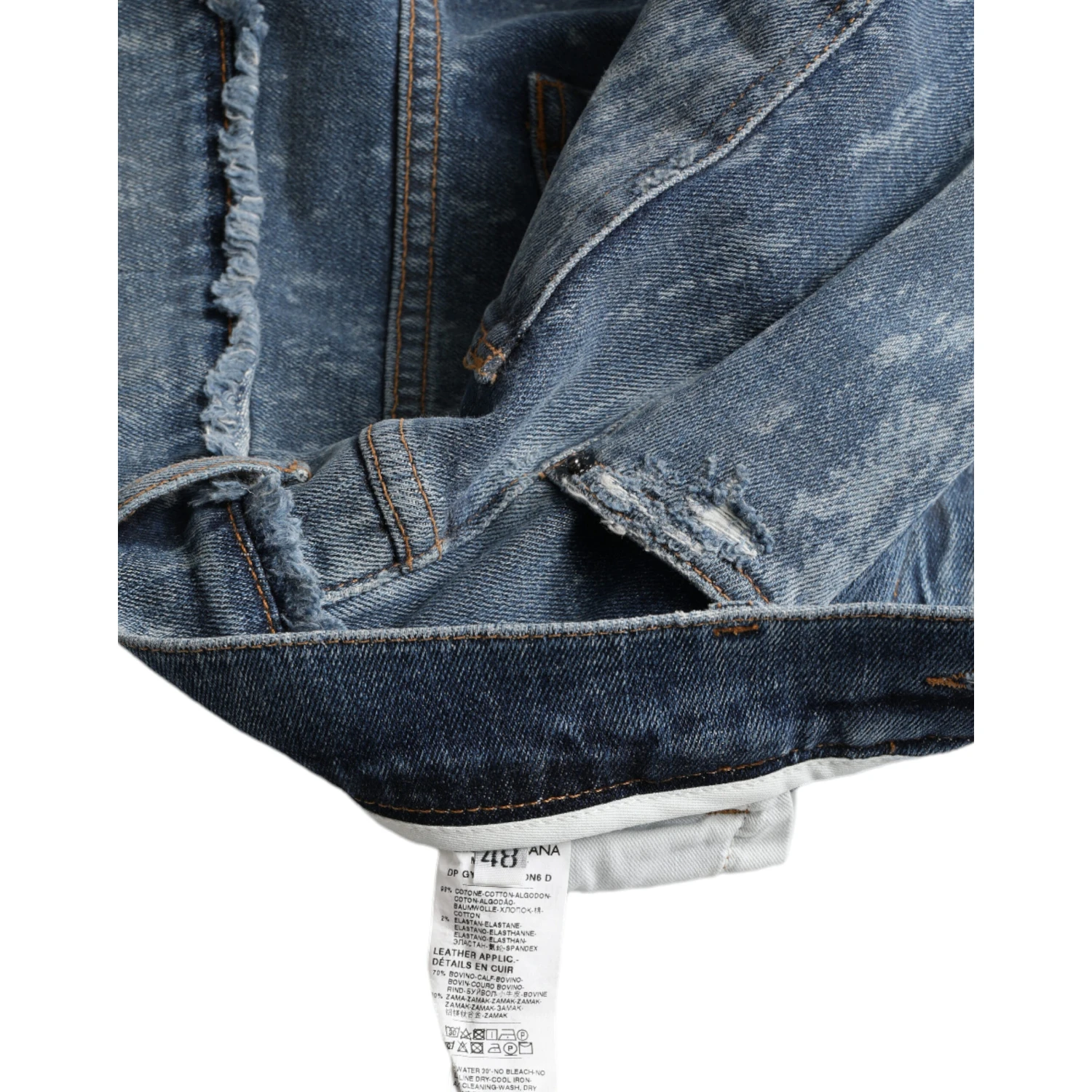 Blue Washed Skinny Cotton Stretch Denim Jeans