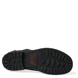 Black Pony Style Leather Mid Calf Boots Shoes