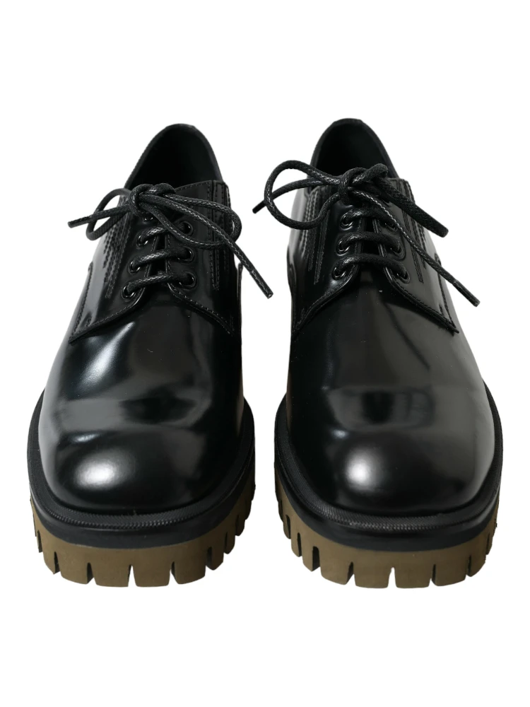 Black Leather Lace Up Derby Men Dress Shoes alternative