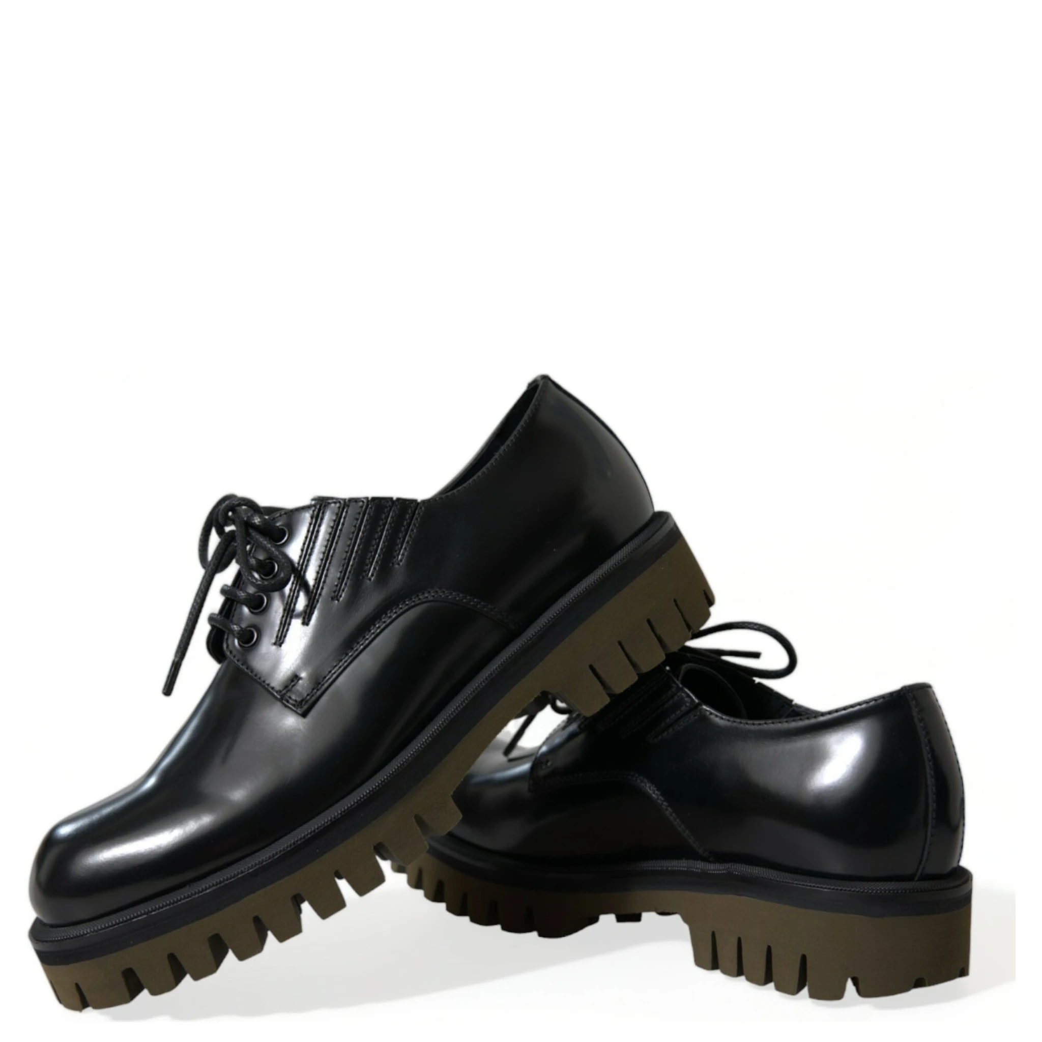 Black Leather Lace Up Derby Men Dress Shoes