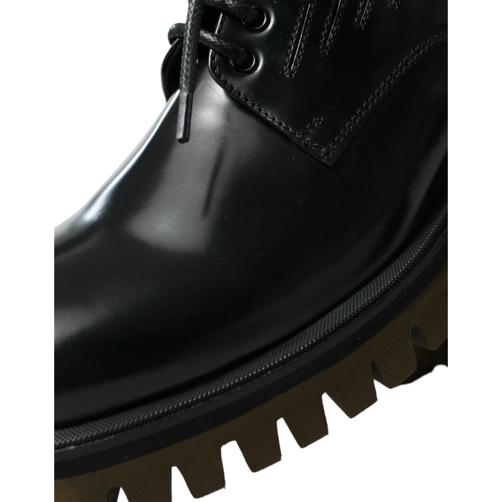 Black Leather Lace Up Derby Men Dress Shoes