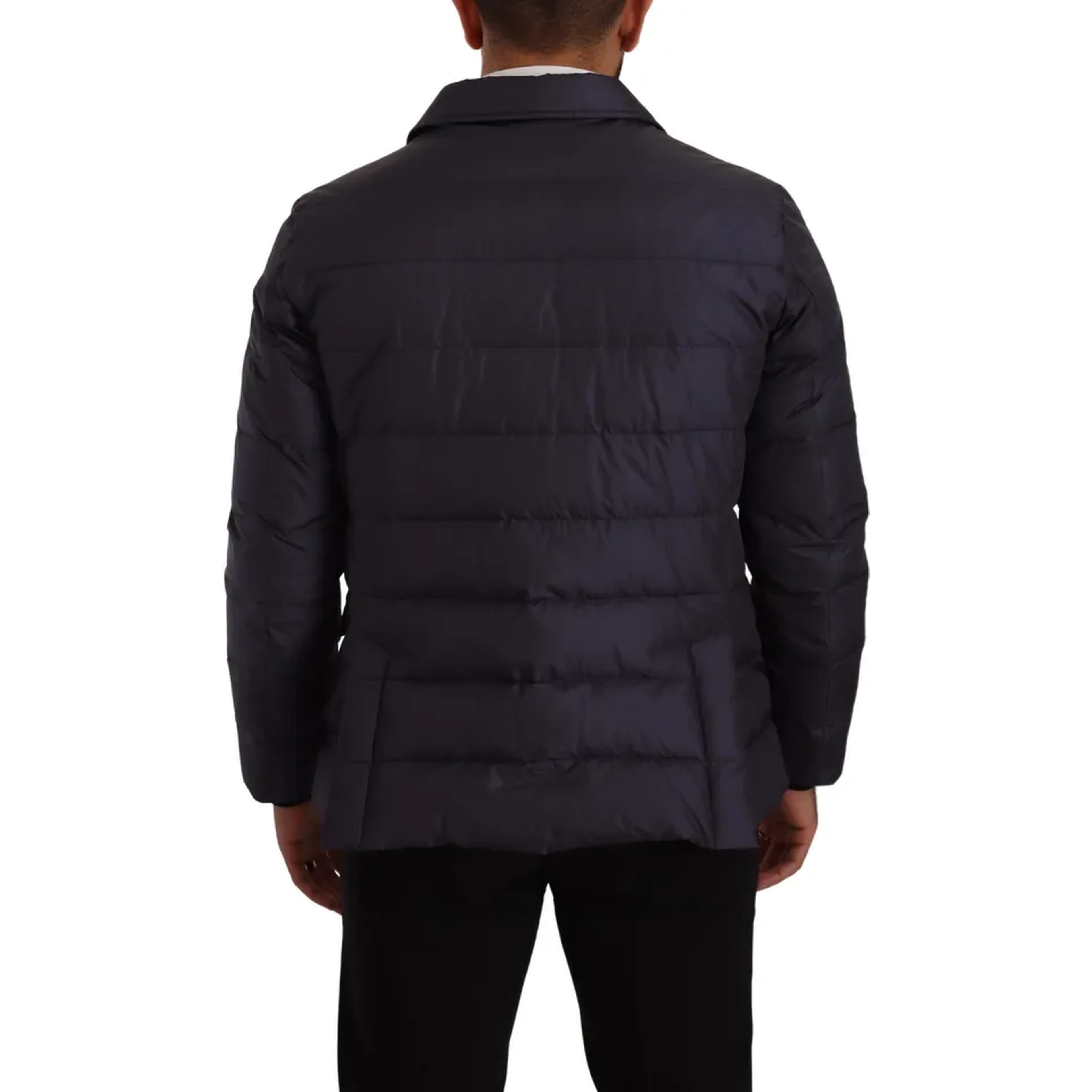 Blue Silk Goat Coat Blouson Winter Jacket