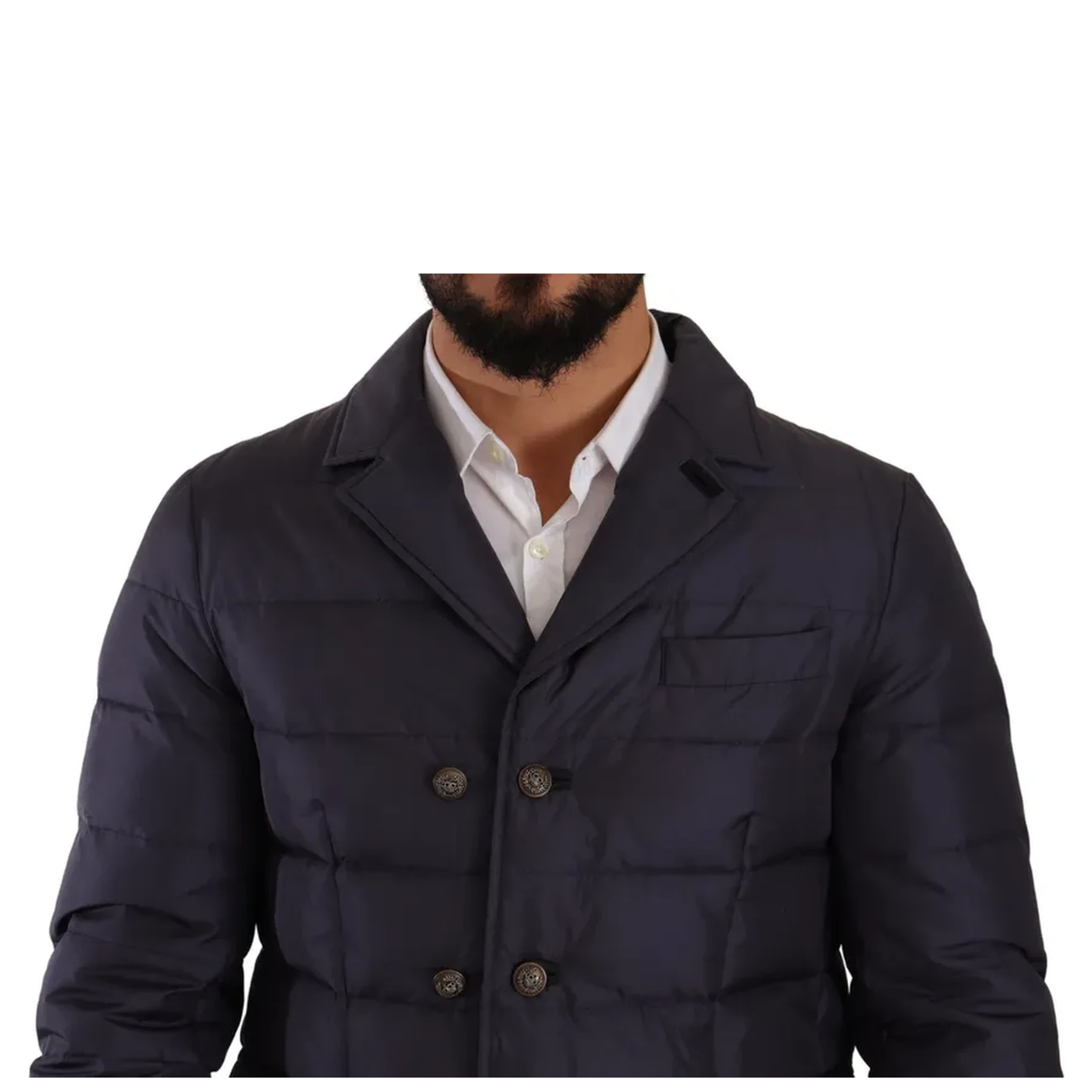 Blue Silk Goat Coat Blouson Winter Jacket