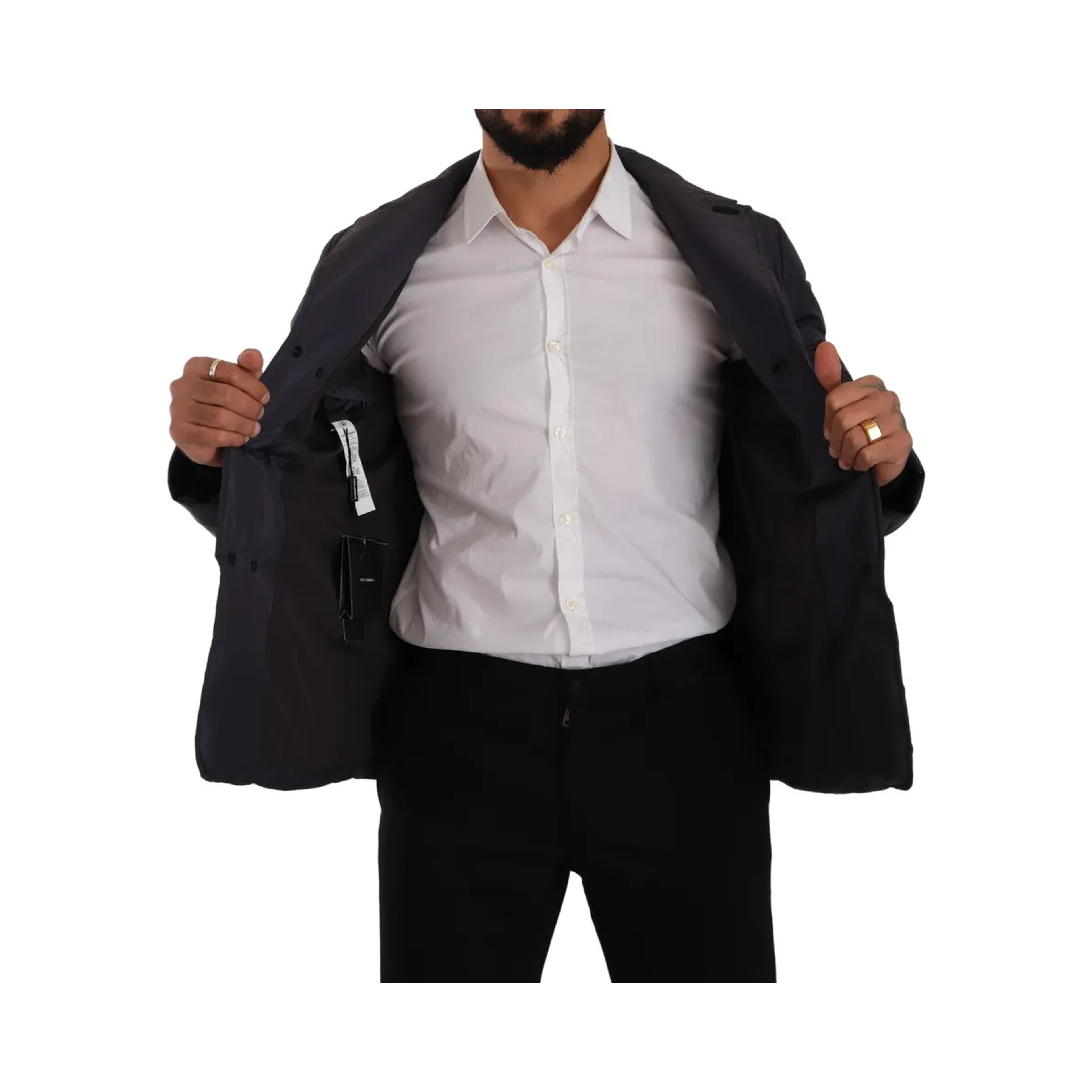 Blue Silk Goat Coat Blouson Winter Jacket