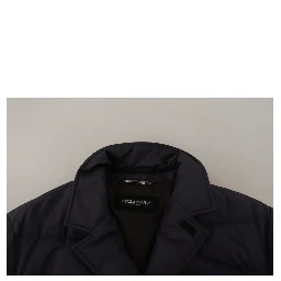 Blue Silk Goat Coat Blouson Winter Jacket