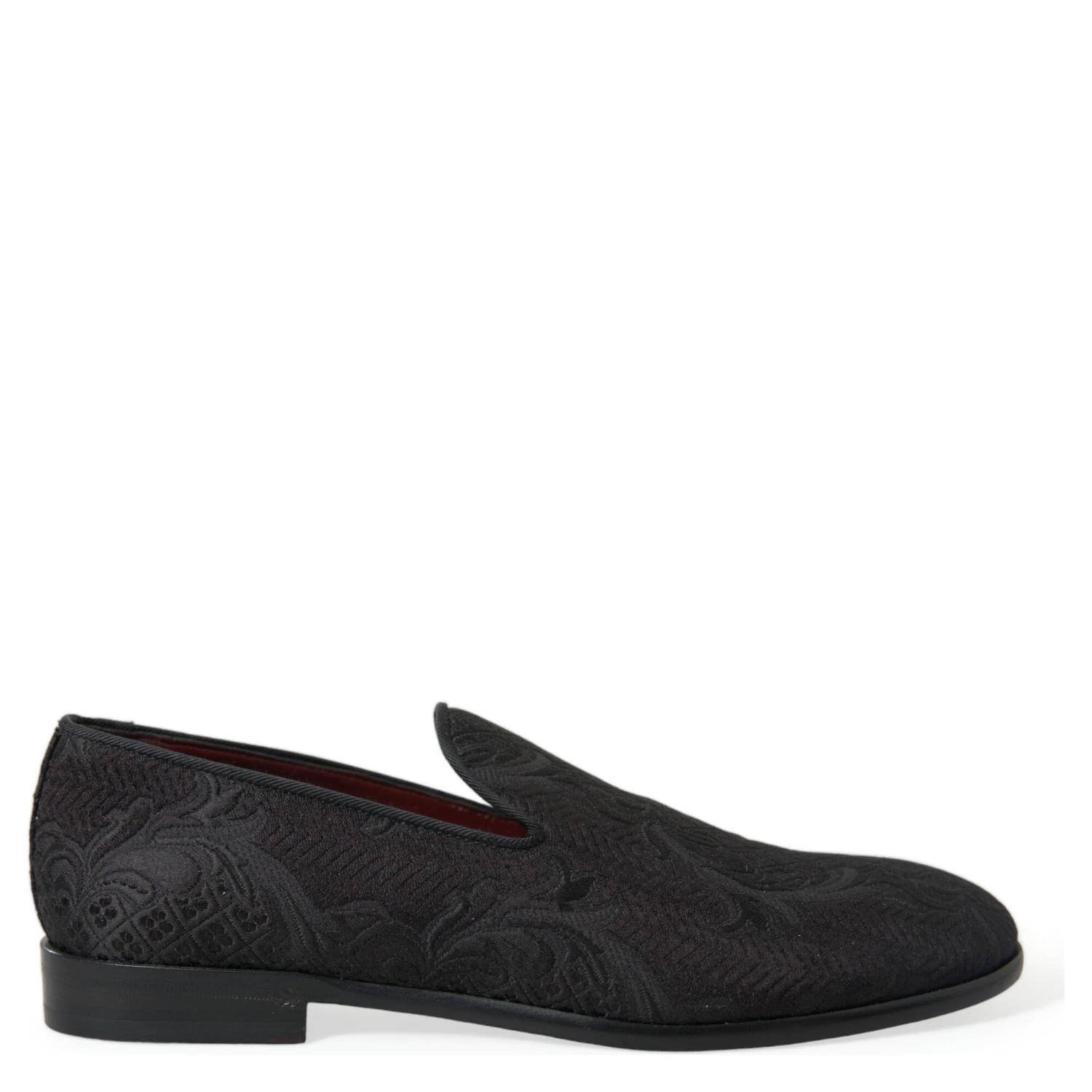 Black Brocade Men Slip On Loafer Dress Shoes