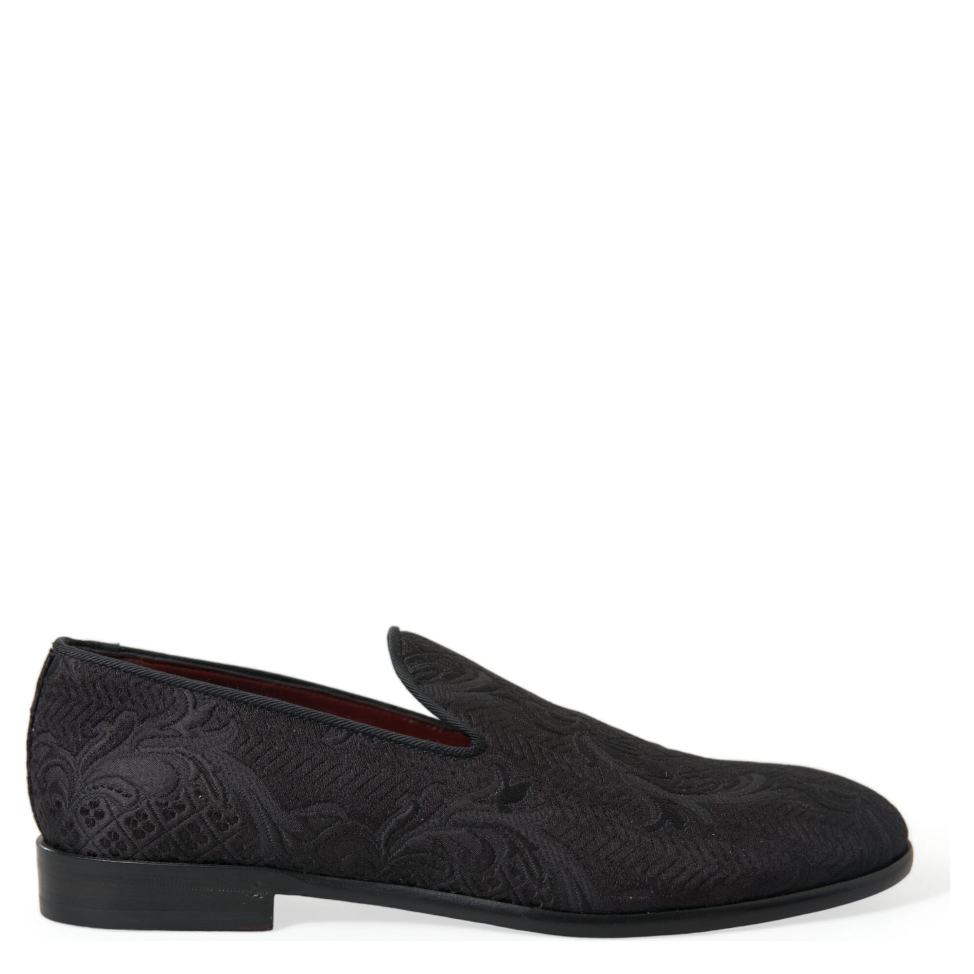 Black Brocade Men Slip On Loafer Dress Shoes