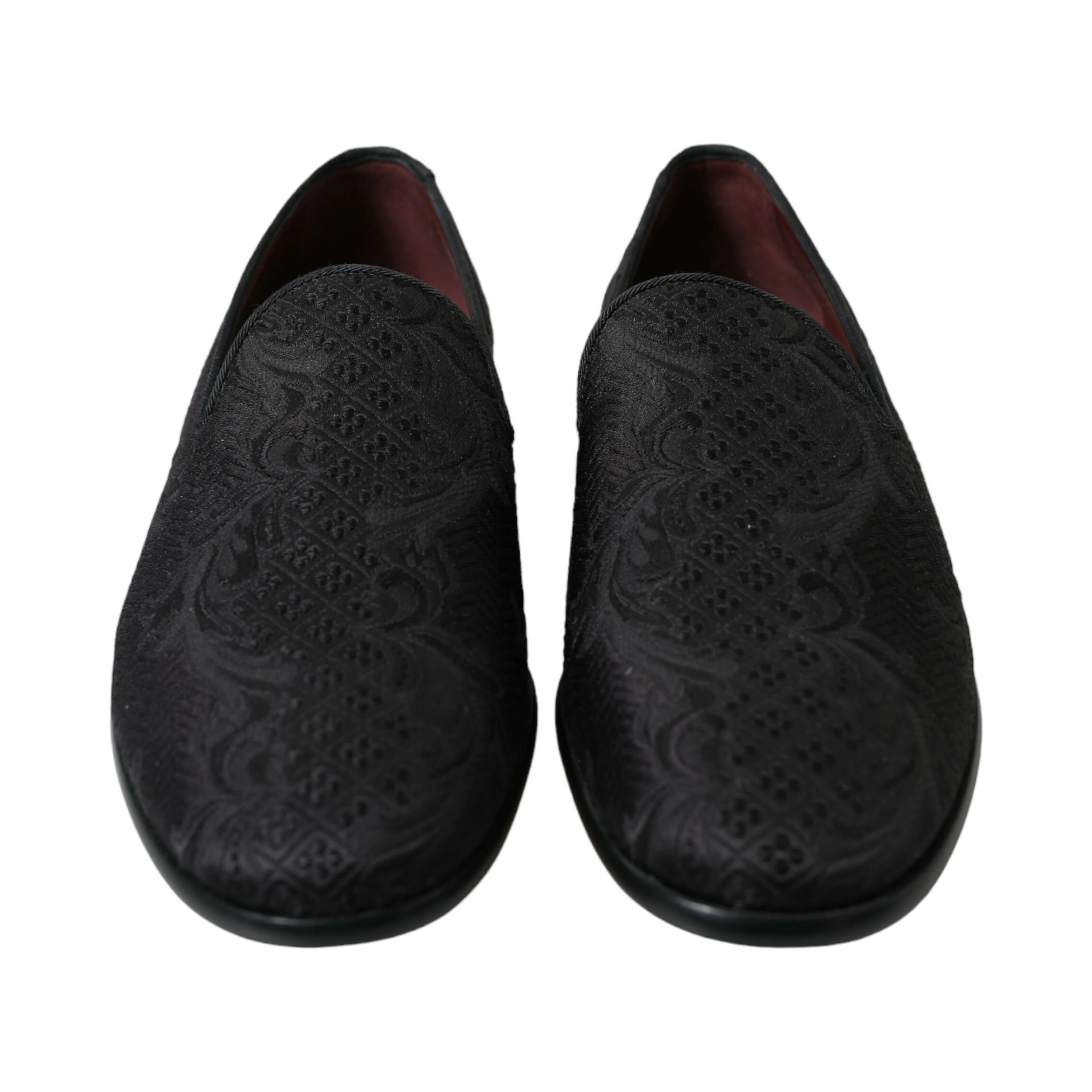 Black Brocade Men Slip On Loafer Dress Shoes