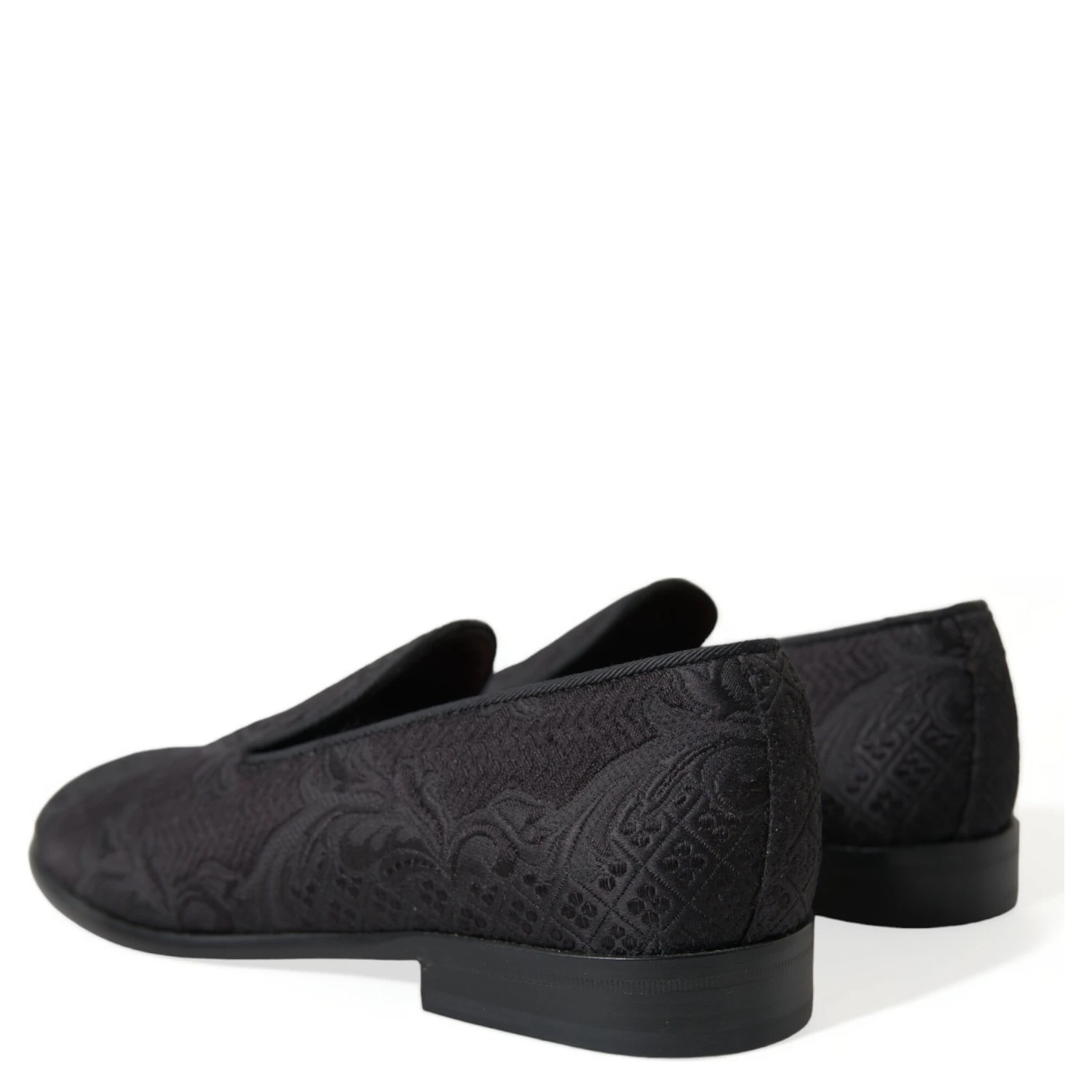 Black Brocade Men Slip On Loafer Dress Shoes