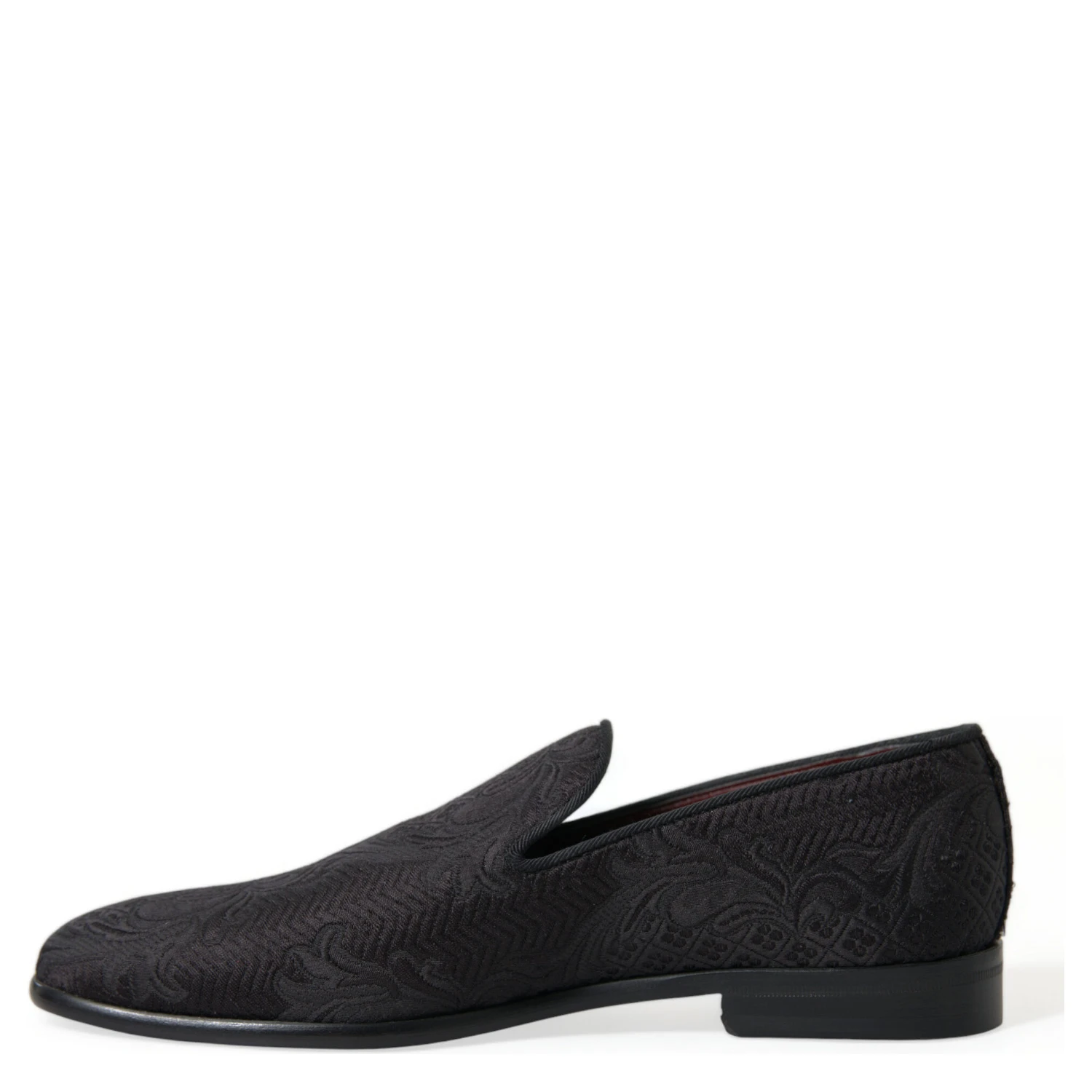 Black Brocade Men Slip On Loafer Dress Shoes