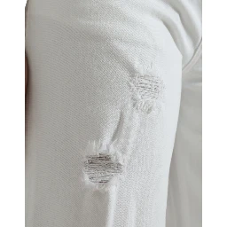 White Cotton Cropped Wide Leg Denim Jeans