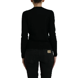Black Bird Wool Long Sleeve Cardigan Sweater