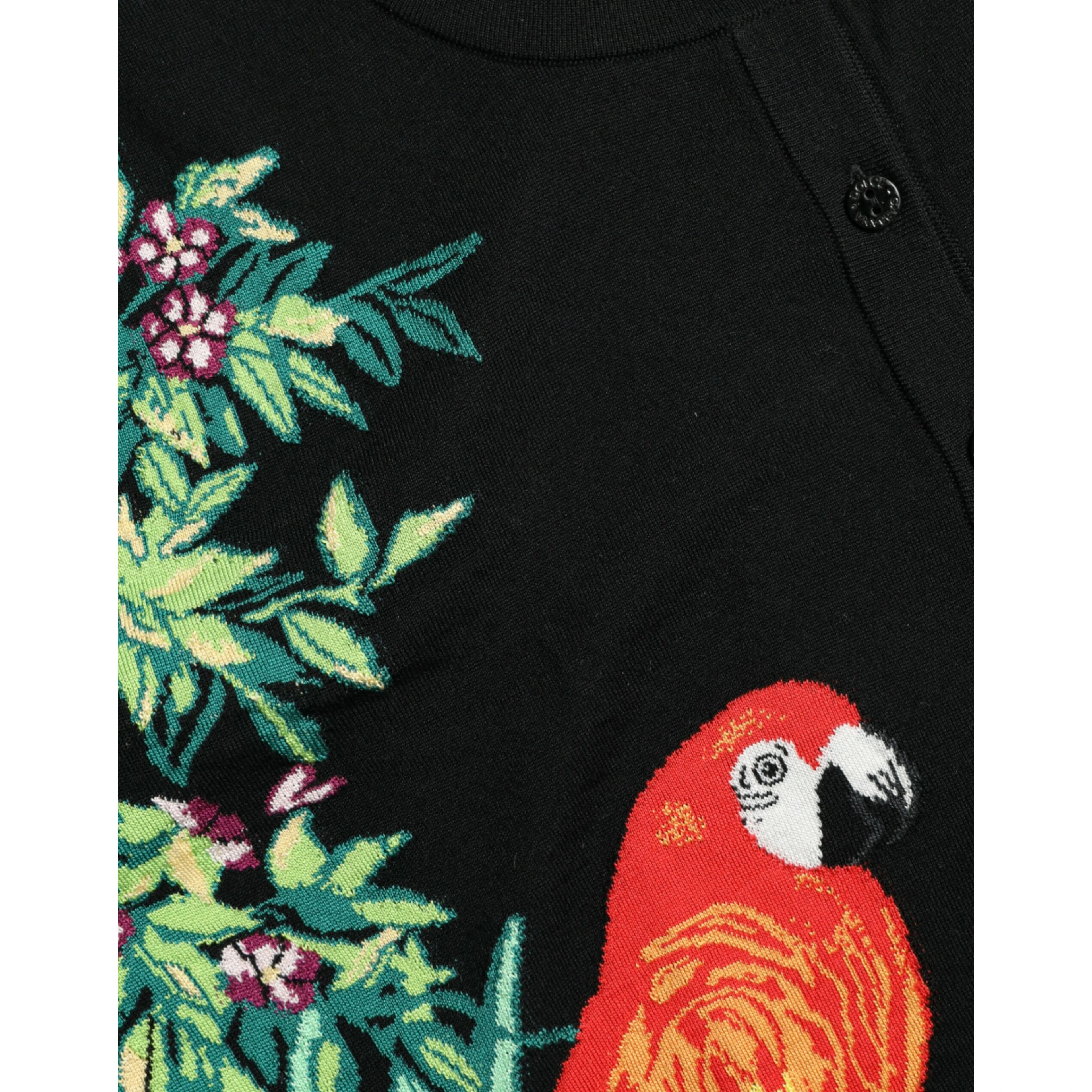Black Bird Wool Long Sleeve Cardigan Sweater