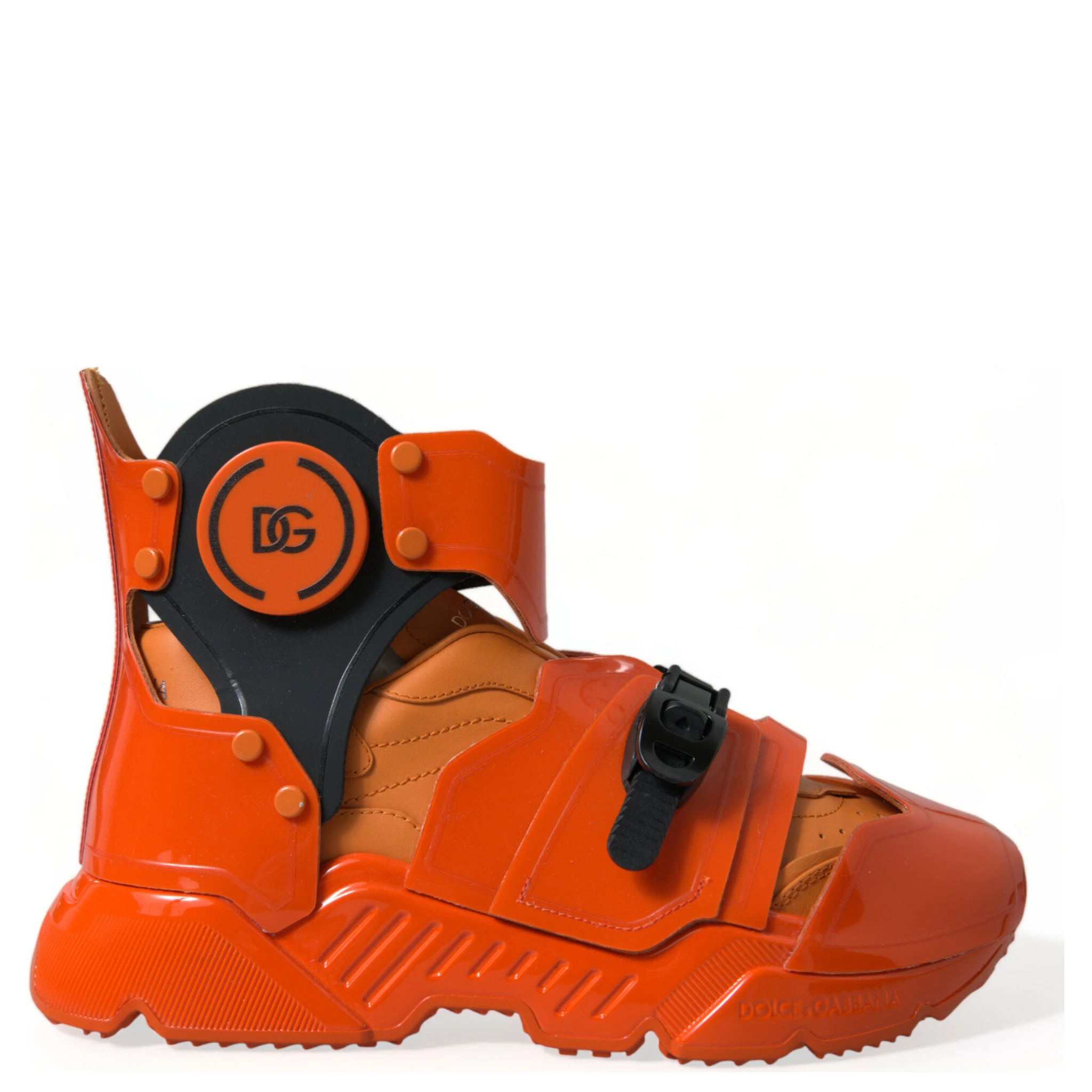 Orange Multi Panel Chunky High Top Sneakers Shoes