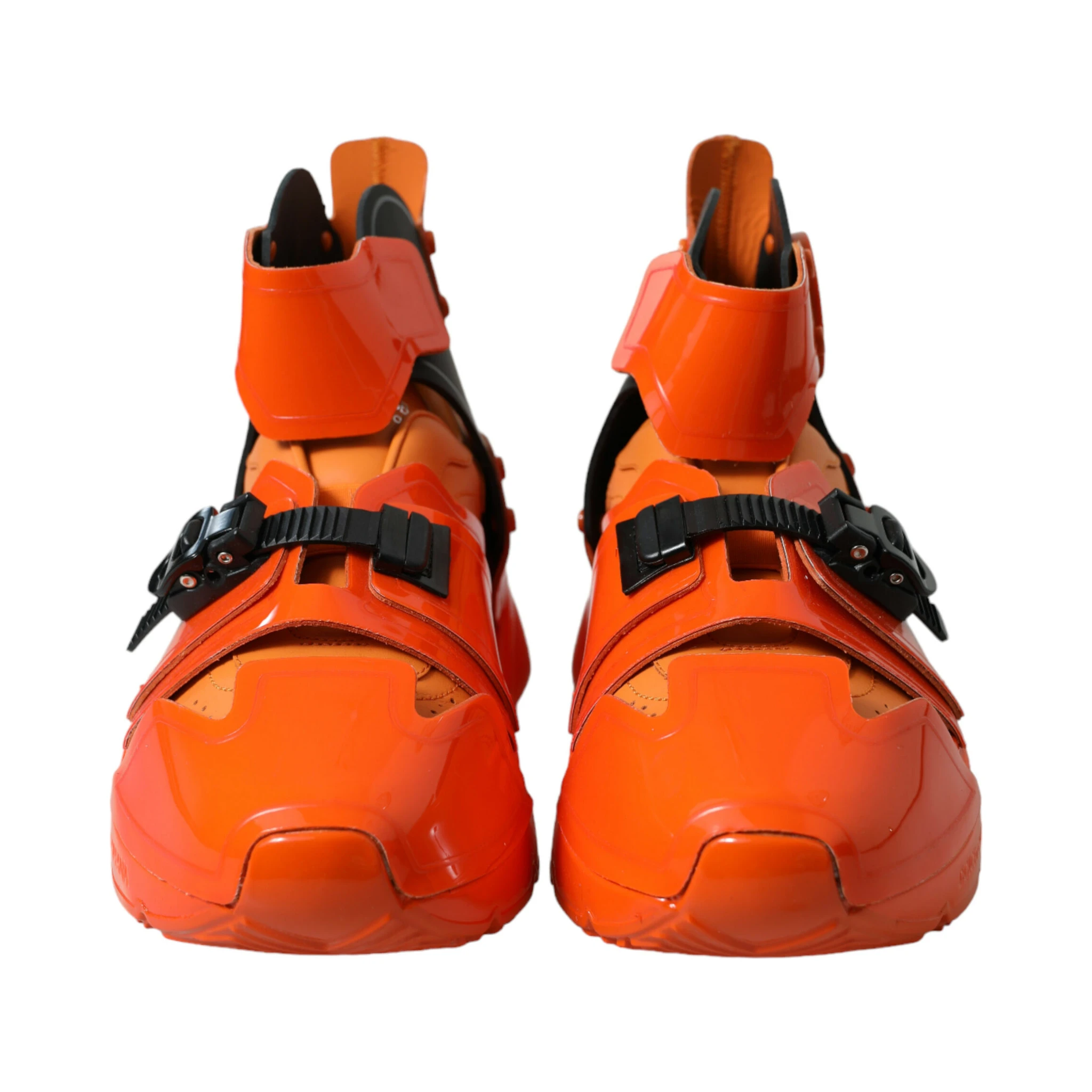 Orange Multi Panel Chunky High Top Sneakers Shoes