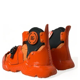 Orange Multi Panel Chunky High Top Sneakers Shoes