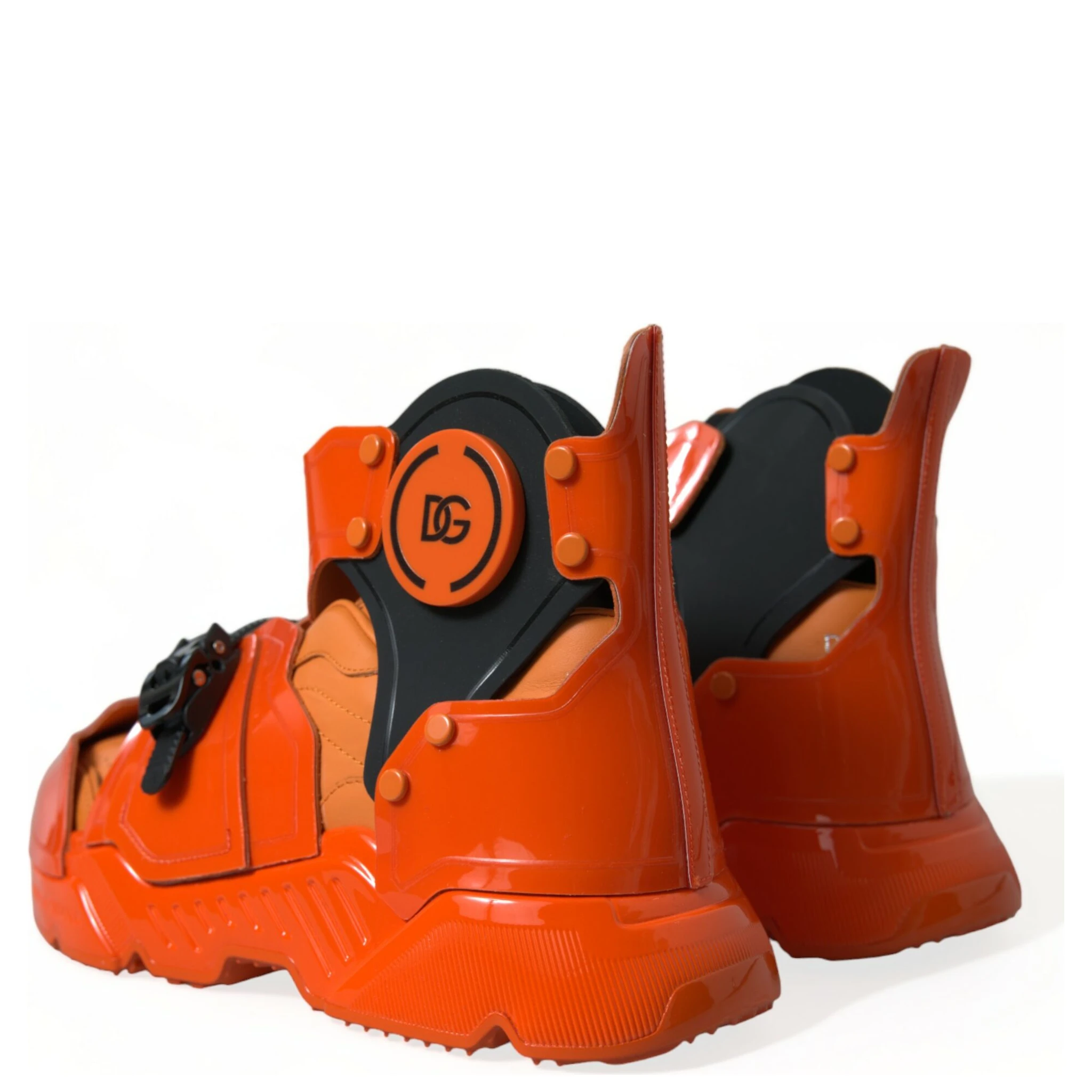 Orange Multi Panel Chunky High Top Sneakers Shoes