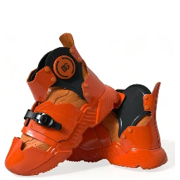 Orange Multi Panel Chunky High Top Sneakers Shoes