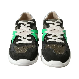 Multicolor Leather Suede Low Top Sneakers Shoes