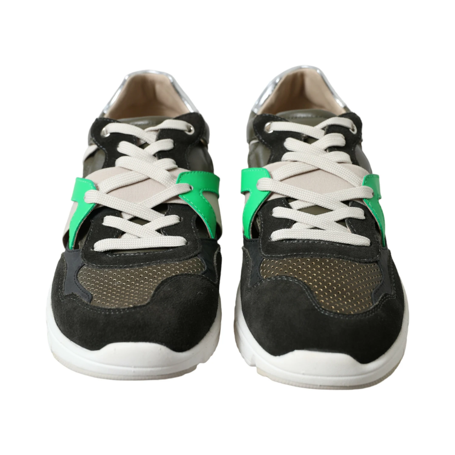 Multicolor Leather Suede Low Top Sneakers Shoes