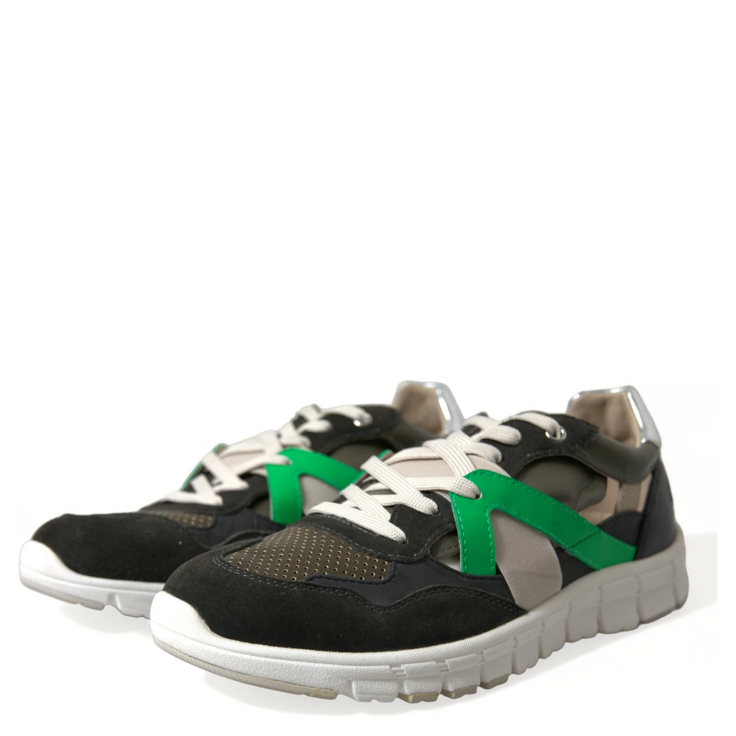 Multicolor Leather Suede Low Top Sneakers Shoes