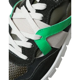 Multicolor Leather Suede Low Top Sneakers Shoes