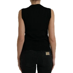 Black Jungle Crew Neck Sleeveless Tank Top