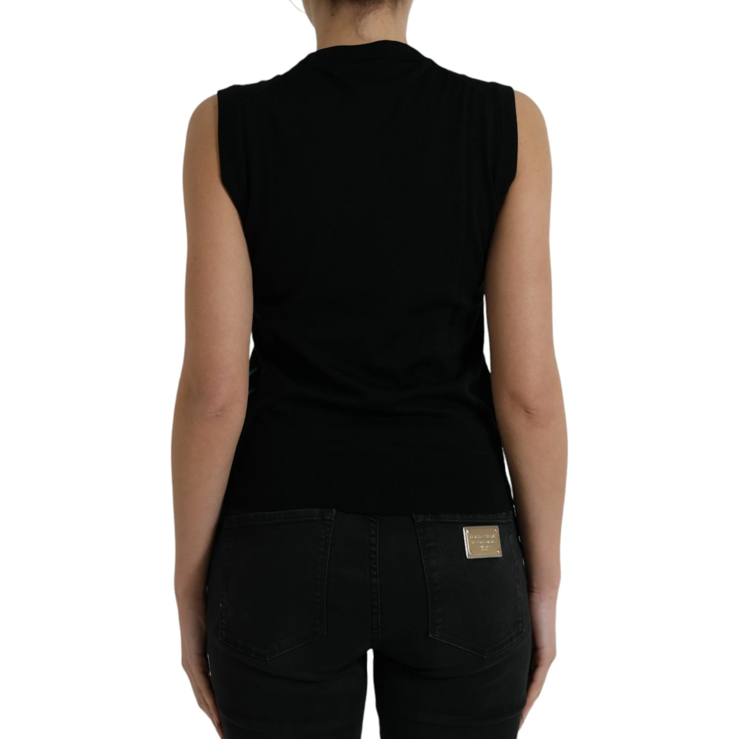 Black Jungle Crew Neck Sleeveless Tank Top