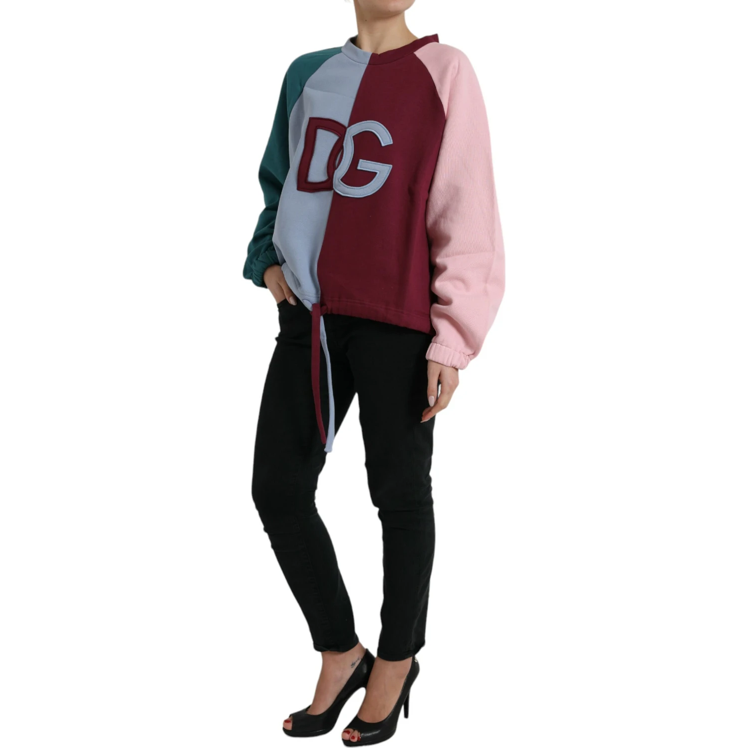 Multicolor Cotton Crewneck Pullover Sweater