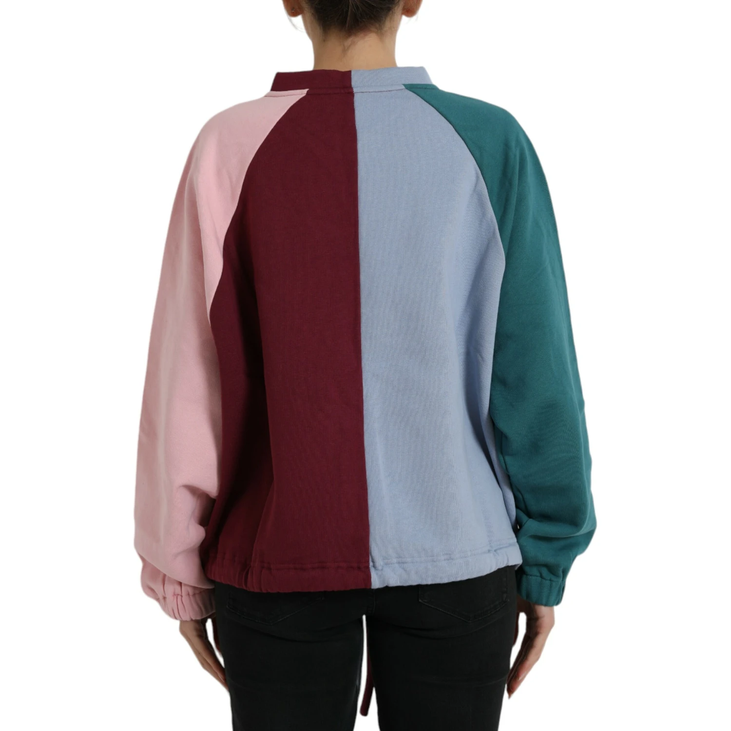 Multicolor Cotton Crewneck Pullover Sweater