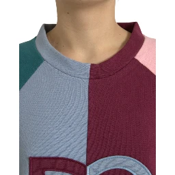 Multicolor Cotton Crewneck Pullover Sweater