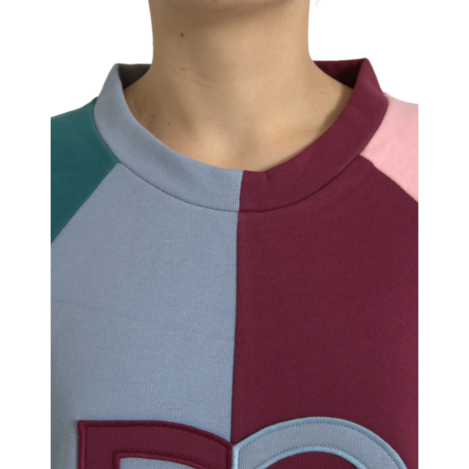 Multicolor Cotton Crewneck Pullover Sweater