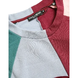 Multicolor Cotton Crewneck Pullover Sweater
