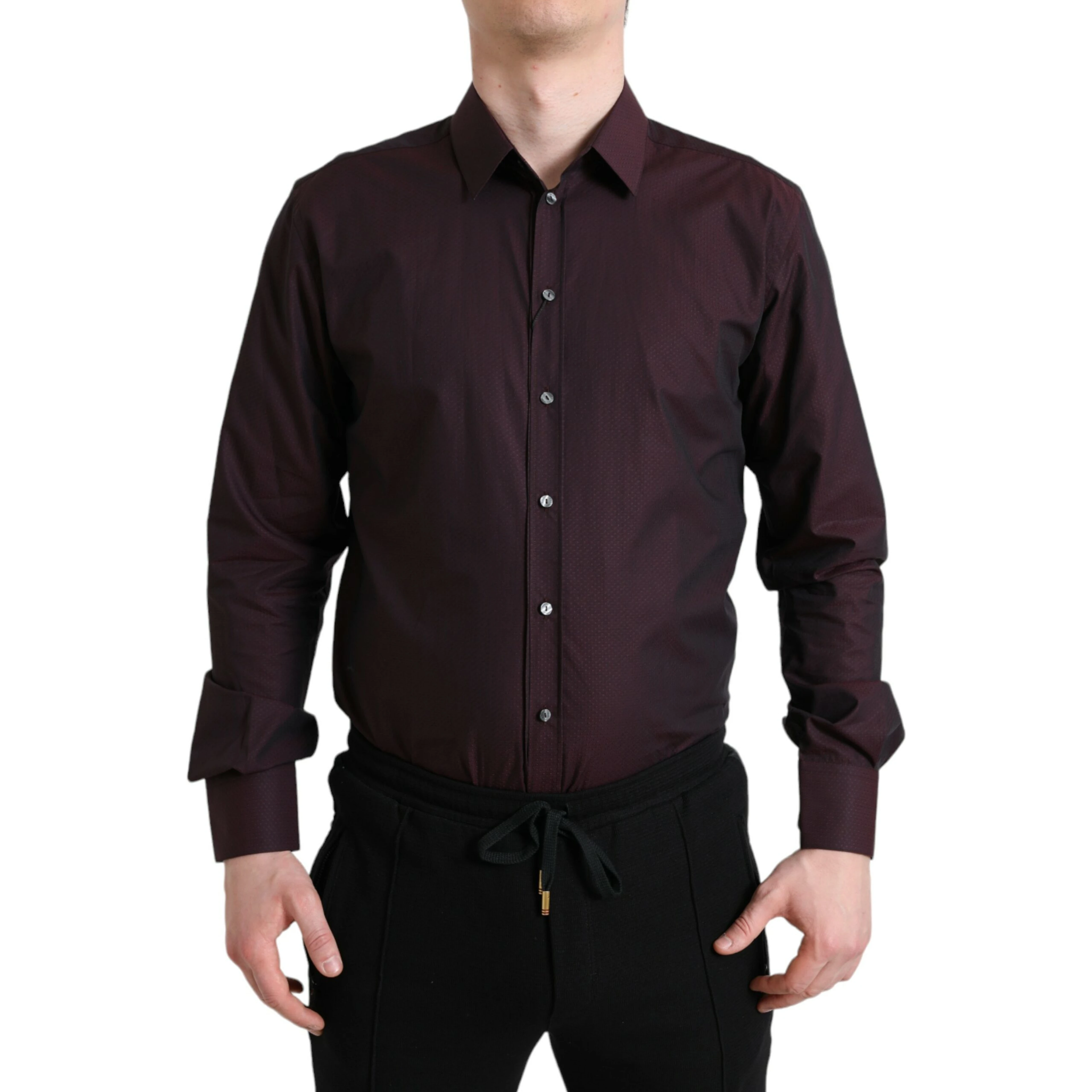 Maroon Jacquard Formal Dress MARTINI Shirt