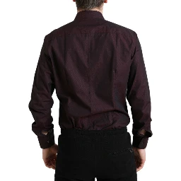 Maroon Jacquard Formal Dress MARTINI Shirt