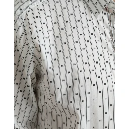 White Patterned Men GOLD Formal Dress Shirt