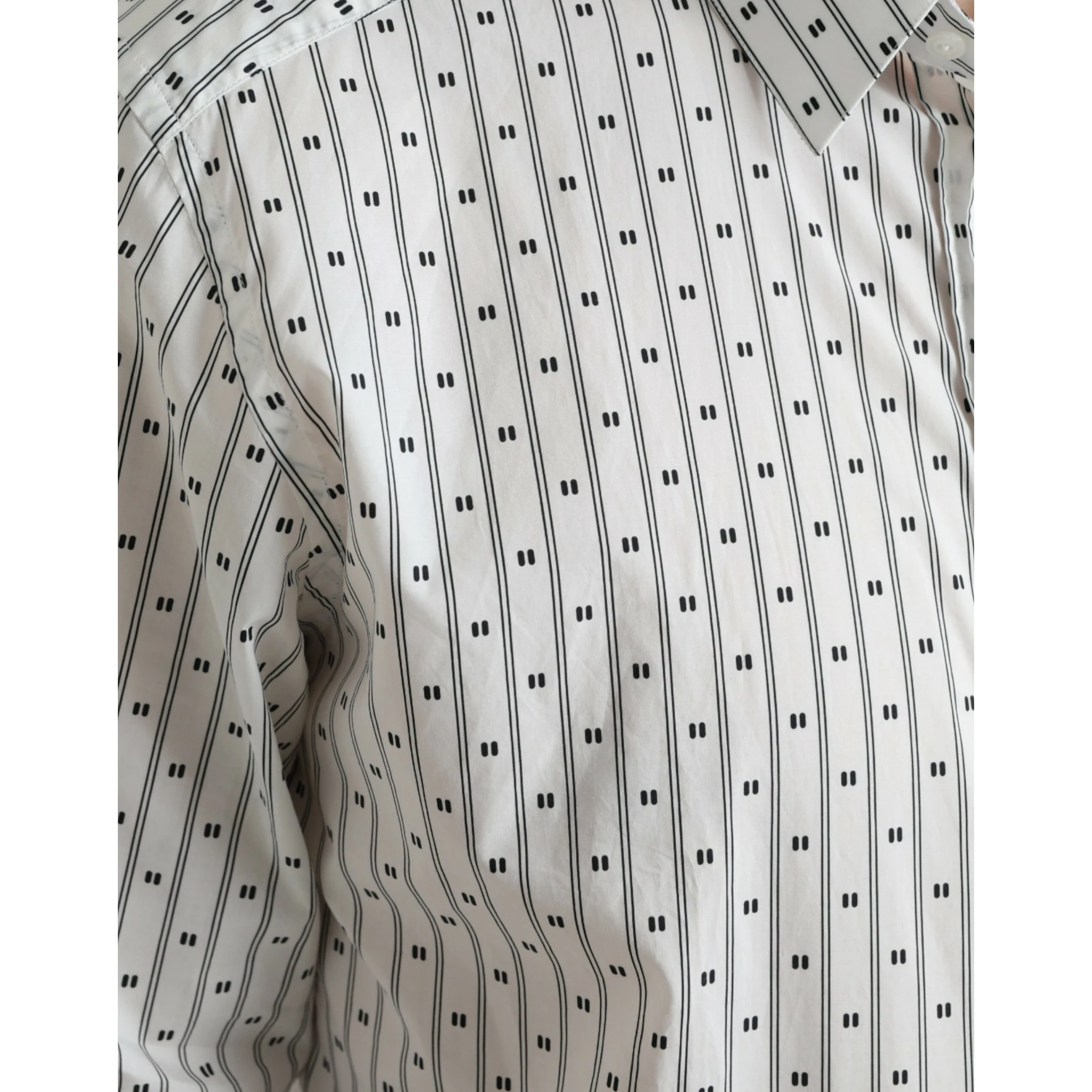 White Patterned Men GOLD Formal Dress Shirt