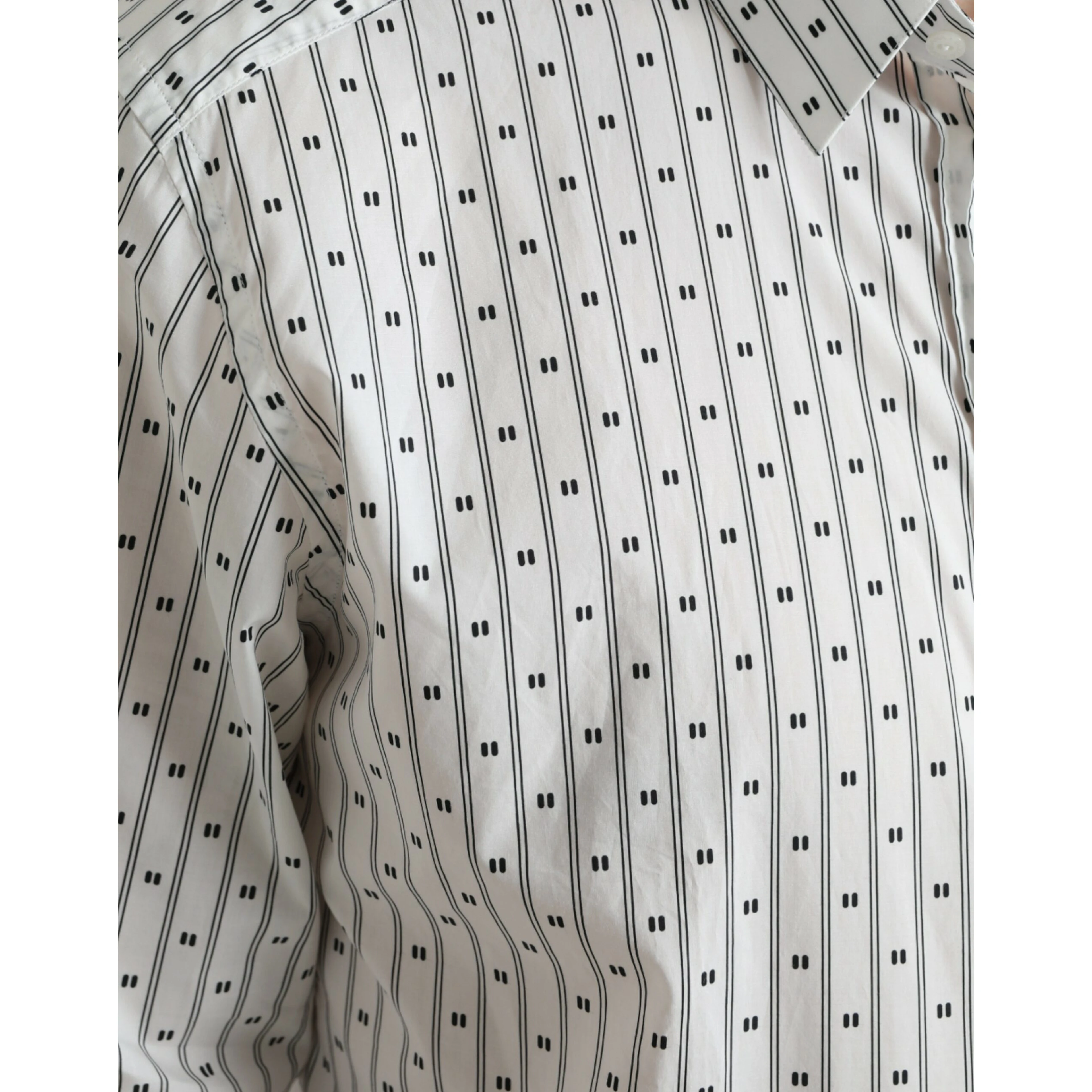 White Patterned Men GOLD Formal Dress Shirt