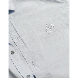 Sky Blue Cotton Men Formal GOLD Dress Shirt